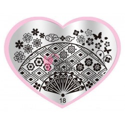 Matrita de Unghii din metal inima 7,1x5,6cm Heart 18